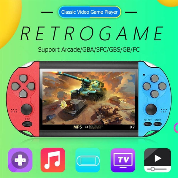 Handheld Games for Adults 8G 3.5'' Large Screen Preloaded 500 HD Classic Retro Video Games USB Rechargeable Electronic Game Player Birthday Xmas Present (Red+Red)