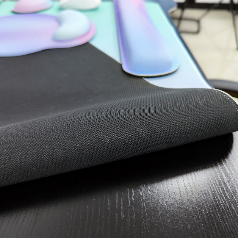 Keyboard Mouse Pad Set, 4in1 Large Gaming Mousepad + Keyboard Wrist Rest Support + Mouse Wrist Cushion + Wrist Pad, Non-Slip PU Base, 35.4x15.7in Extended Desk Mat For Home And Office