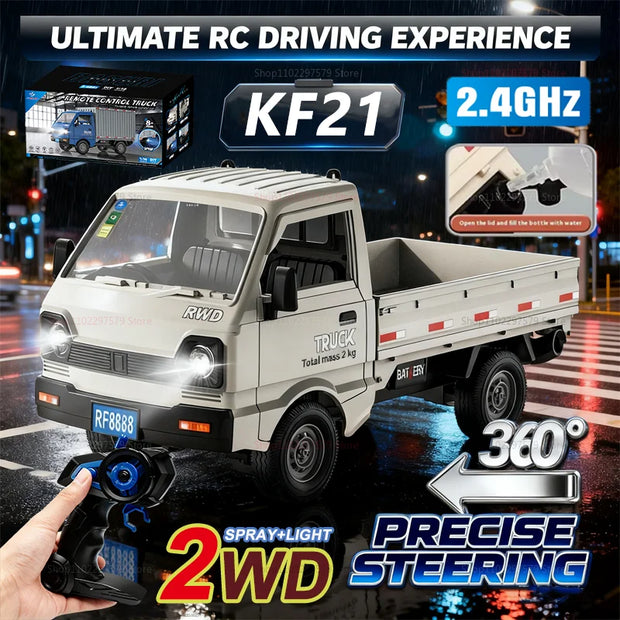 KF21 Remote Control Car 1:16 Scale 2.4GHz Drift Climbing Truck With Spray Lights Kids Boys Gifts Off-Road Toys For Outdoor Play
