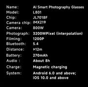 4K Ultra HD AI Video Glasses 8MP Camera Take Photos/Videos Hands-Free Music Real-Time Translation Calls Stylish Design