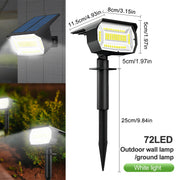 72/68 LED Solar Landscape Lights Outdoor IP65 Waterproof Solar Light with 3 Modes Solar Garden Spotlight for Yard Lawn Walkway