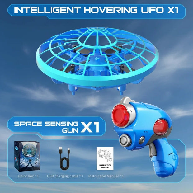 XS4 Glowing Infrared RC UFO Saucer Shooting Sensor Drone Parent-Child Interactive Smart Hover Remote Control Toy Birthday Gifts