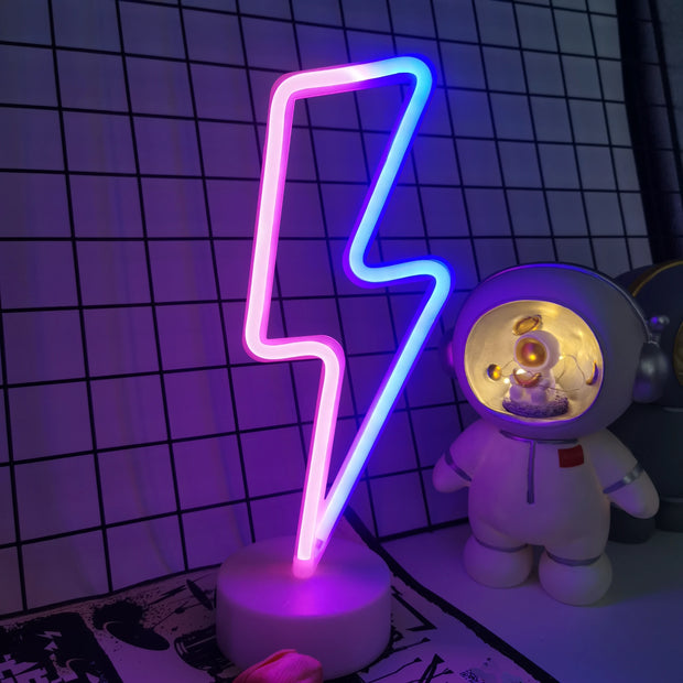 Lightning LED neon light, USB or battery powered boy/girl gift cool game light, bedroom wedding party decoration creative light