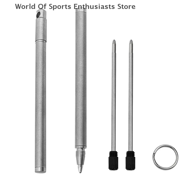 1Pc Portable Mini Titanium Ballpoint Pen EDC Gadget Keychain For Outdoor Camping Hiking Survival Gadget