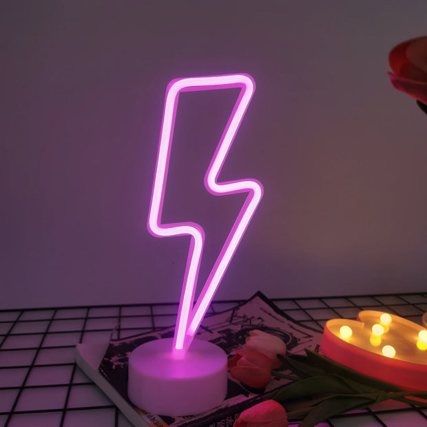Lightning LED neon light, USB or battery powered boy/girl gift cool game light, bedroom wedding party decoration creative light