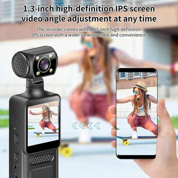 Xiaomi New Action Camera 8K HD 180 ° Rotating Mini Portable Camera Mini Sports Wearable Camera Infrared Night Vision Sports DV