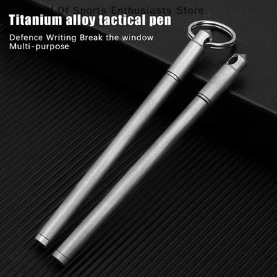 1Pc Portable Mini Titanium Ballpoint Pen EDC Gadget Keychain For Outdoor Camping Hiking Survival Gadget