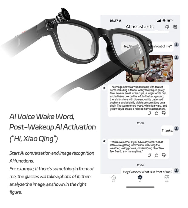 JRF 4K Smart AI Glasses 800W Pixel AI Shooting Camera HDPhoto Video Voice Call Music Translation Waterproof Bluetooth AI Glasses