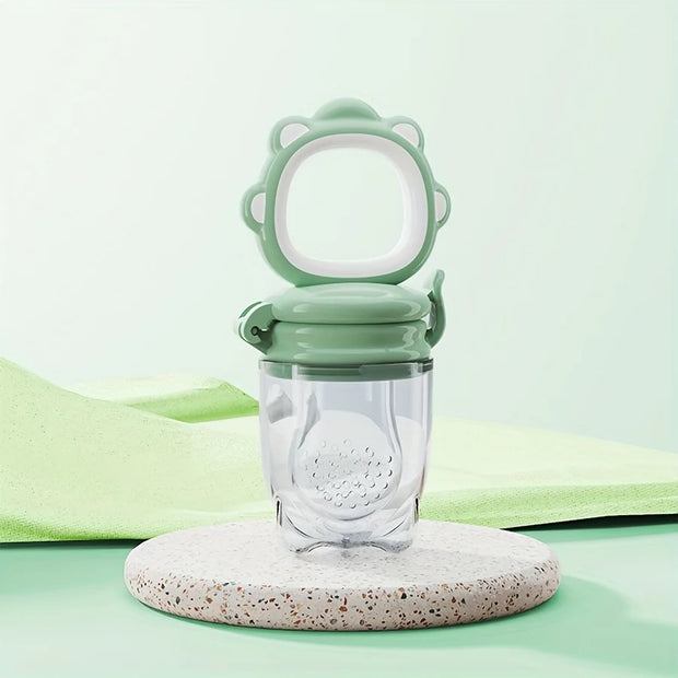 New Mould Fruit & Vegetable Feeder with Silicone Mesh, Cartoon Lion Food Feeder, Juice Feeding Teething Utensils