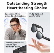 4K Ultra HD AI Video Glasses 8MP Camera Take Photos/Videos Hands-Free Music Real-Time Translation Calls Stylish Design