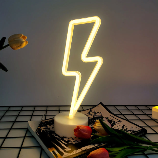 Lightning LED neon light, USB or battery powered boy/girl gift cool game light, bedroom wedding party decoration creative light