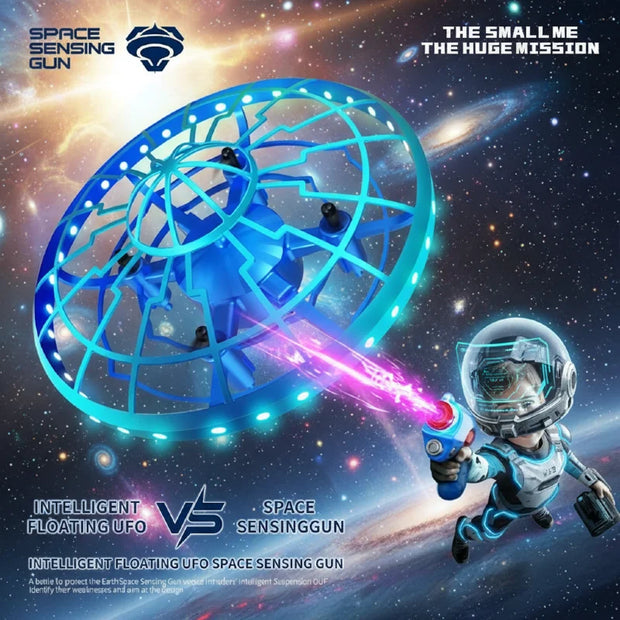 XS4 Glowing Infrared RC UFO Saucer Shooting Sensor Drone Parent-Child Interactive Smart Hover Remote Control Toy Birthday Gifts