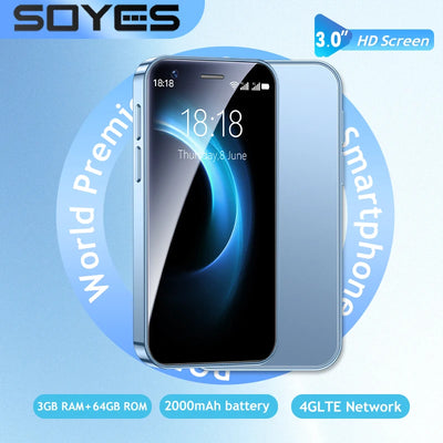 The smart phone in your pocket! SOYES XS16 3-inch Android 8.1 Mini Phone 4G Network Dual SIM Card 3+64G Memory with Play Store
