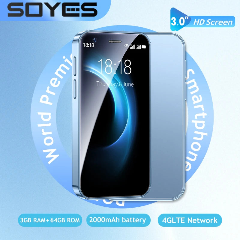 The smart phone in your pocket! SOYES XS16 3-inch Android 10.0 Mini Phone 4G Network Dual SIM Card 3+64G Memory with Play Store
