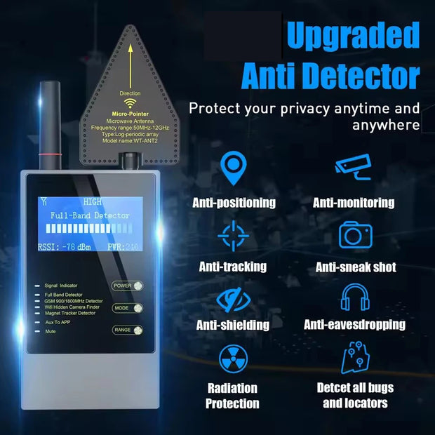 Wireless Bug Mini Spy Gadgets Detector Antiradar Hidden Camera Spy GSM GPS Tracker Eavesdropping Spy Devices Magnetic Detectors