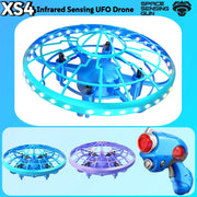 XS4 Glowing Infrared RC UFO Saucer Shooting Sensor Drone Parent-Child Interactive Smart Hover Remote Control Toy Birthday Gifts
