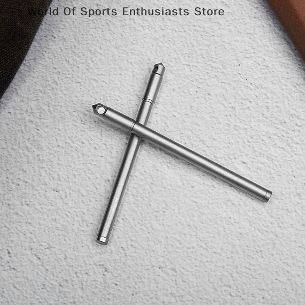 1Pc Portable Mini Titanium Ballpoint Pen EDC Gadget Keychain For Outdoor Camping Hiking Survival Gadget