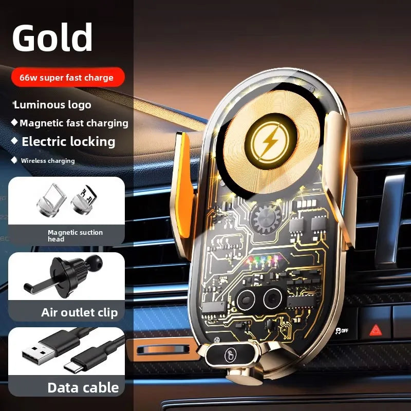 Smart Sensor Car Phone Wireless Charger 15W Fast Charging Auto-Clamping Car Phone Holder For IPhone And All Enable Android