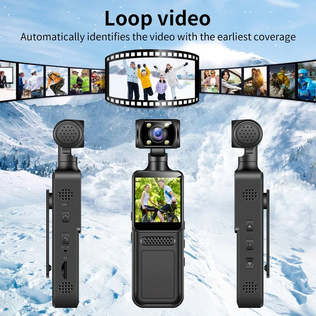 Xiaomi New Action Camera 8K HD 180 ° Rotating Mini Portable Camera Mini Sports Wearable Camera Infrared Night Vision Sports DV