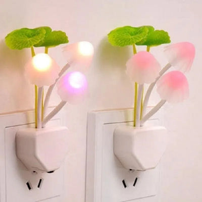 Light controlled night light, light controlled induction light, dreamy color changing mushroom light, LED energy-saving night li