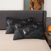 2/3pcs Modern Gamepad Print Duvet Cover Set (1Duvet Cover+1/2Pillowcase), Youth Video Game Controller Mouse Keyboard Headphone Gaming Equipment Pattern Bedding Set For Bedroom Dorm Room (No Quilt)